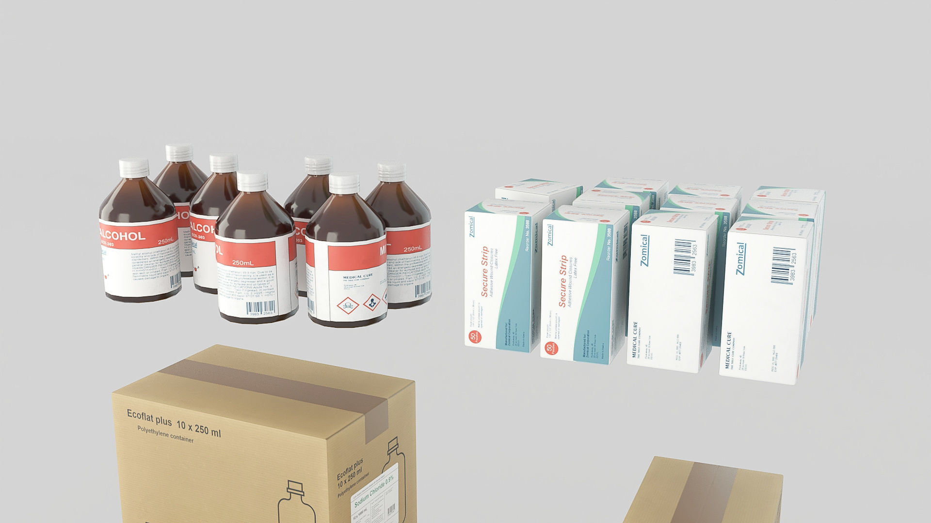 Medicines hospital cupboard Low-poly 3D model_12