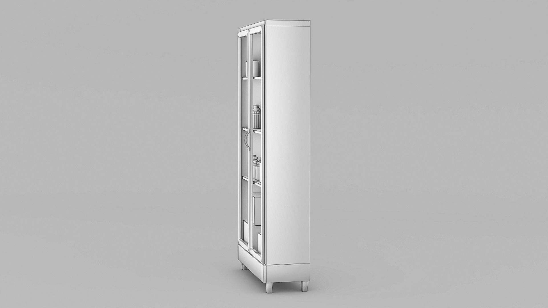 Medicines hospital cupboard Low-poly 3D model_3