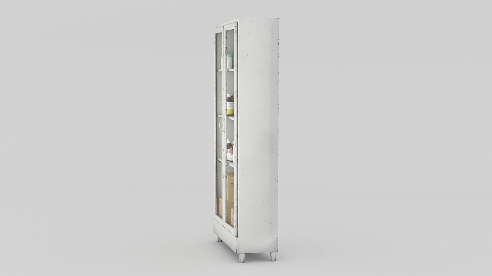 Medicines hospital cupboard Low-poly 3D model_2