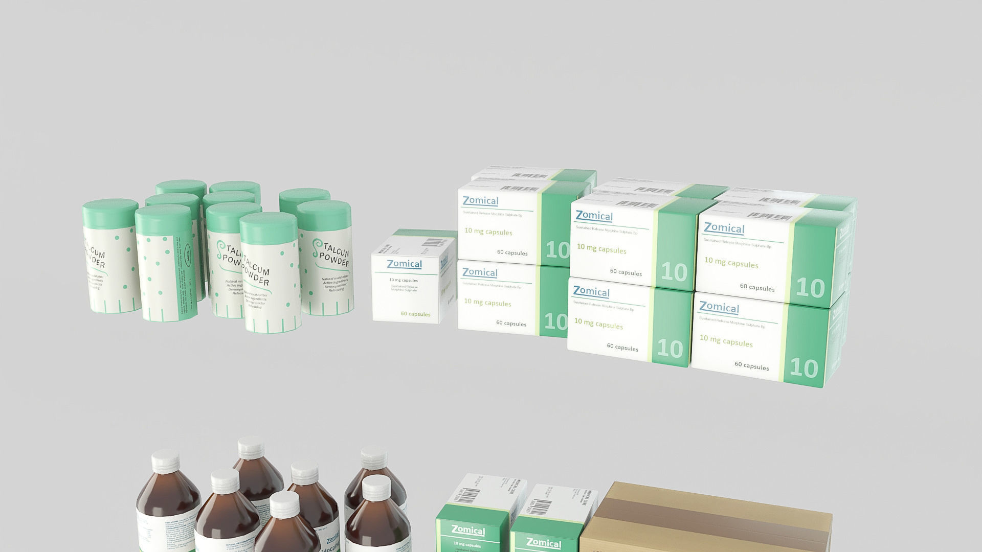 Medicines hospital cupboard Low-poly 3D model_8