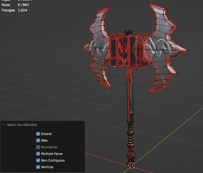 Evilish 2h Axe Low-poly 3D model_17