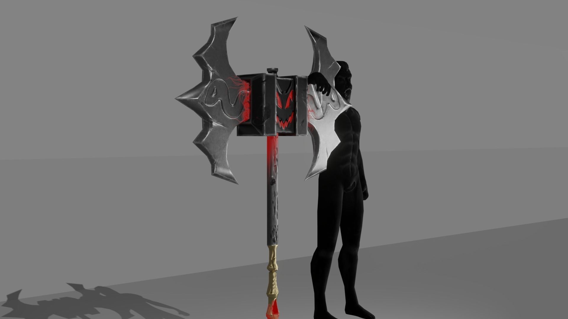 Evilish 2h Axe Low-poly 3D model_5
