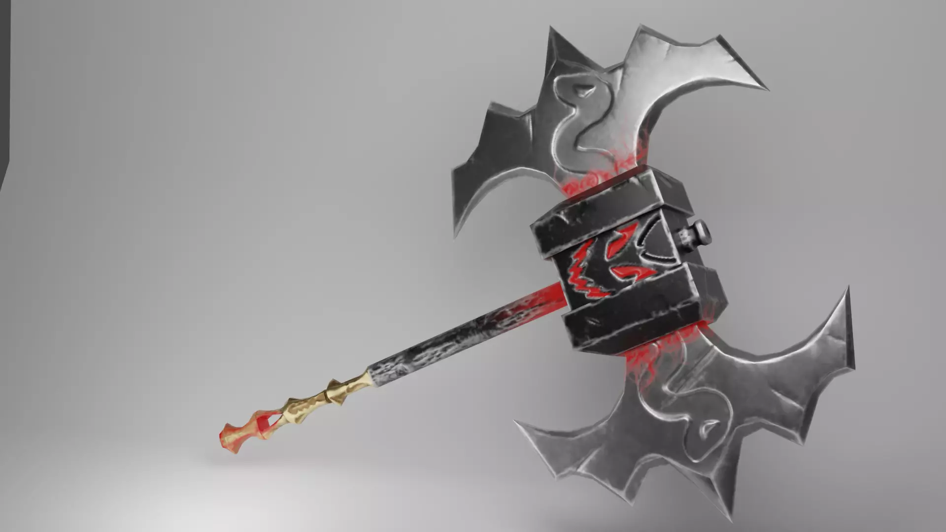 Evilish 2h Axe Low-poly 3D model_0