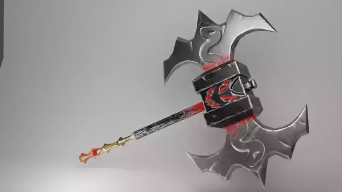 Evilish 2h Axe Low-poly 3D model