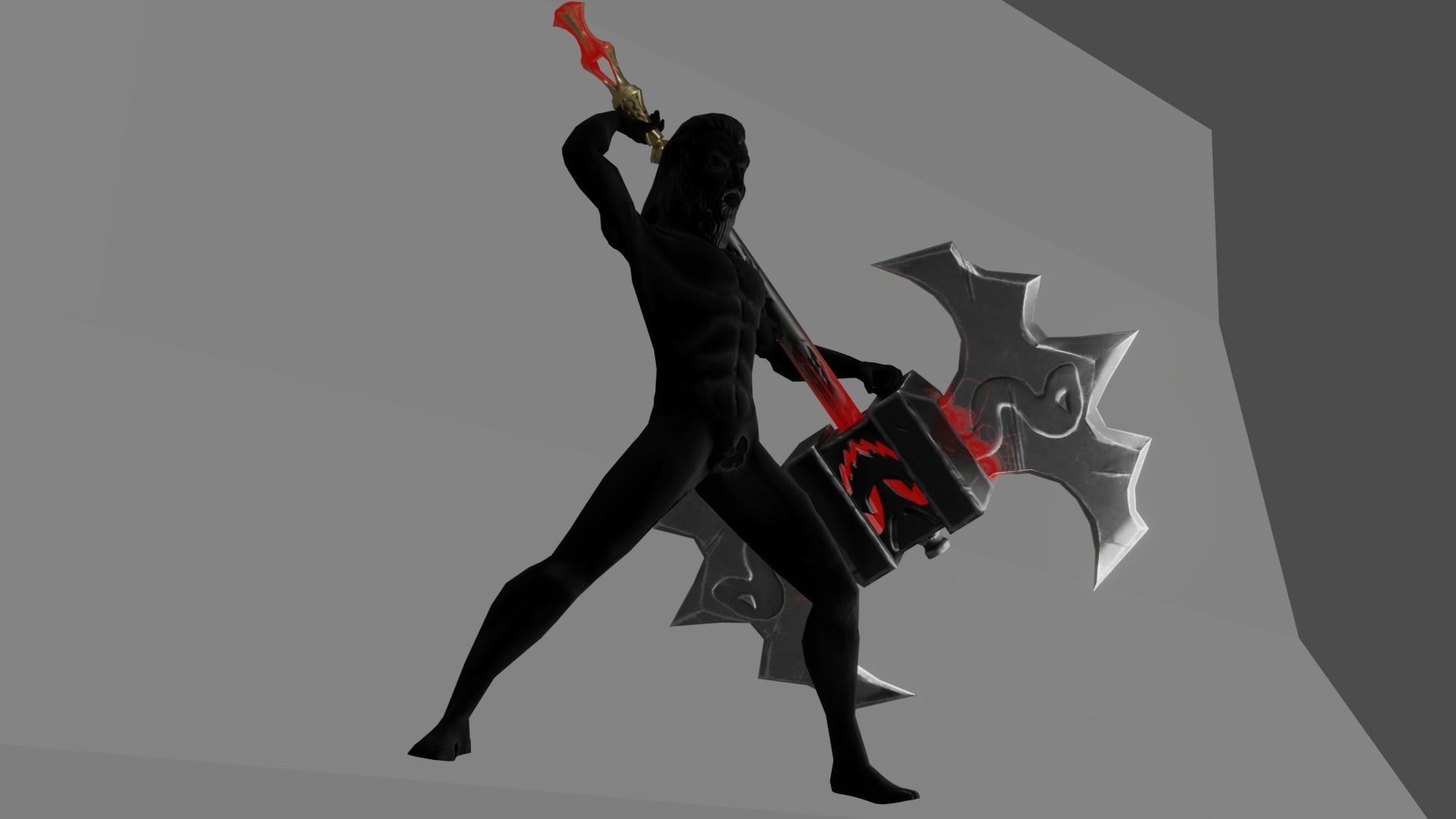 Evilish 2h Axe Low-poly 3D model_9