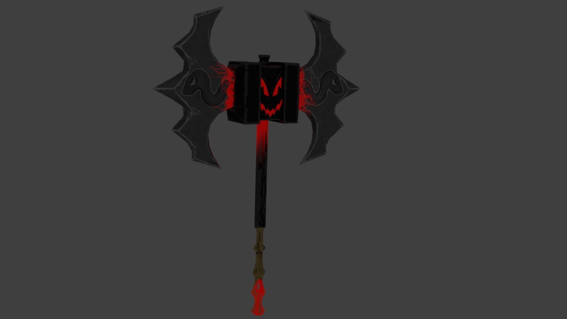 Evilish 2h Axe Low-poly 3D model_3