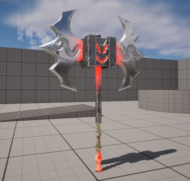Evilish 2h Axe Low-poly 3D model_11