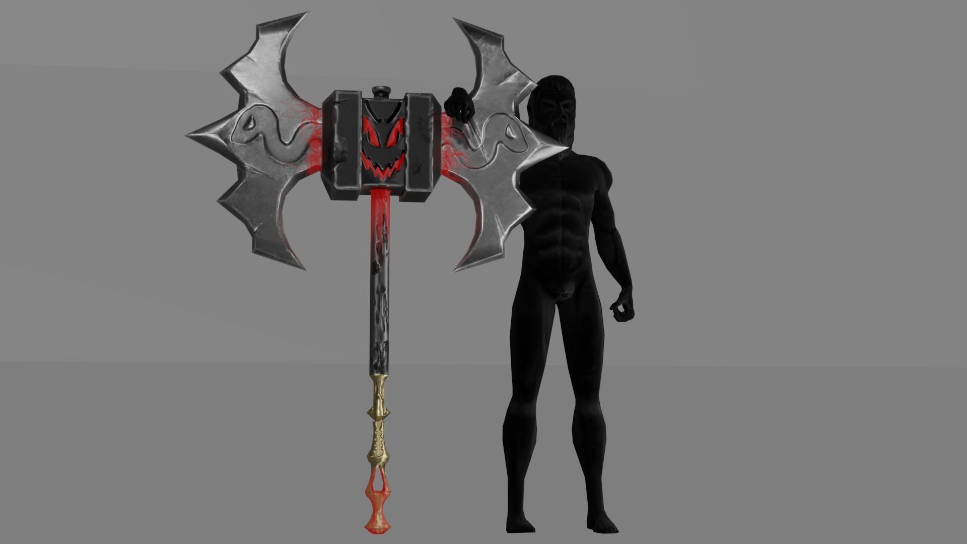 Evilish 2h Axe Low-poly 3D model_4
