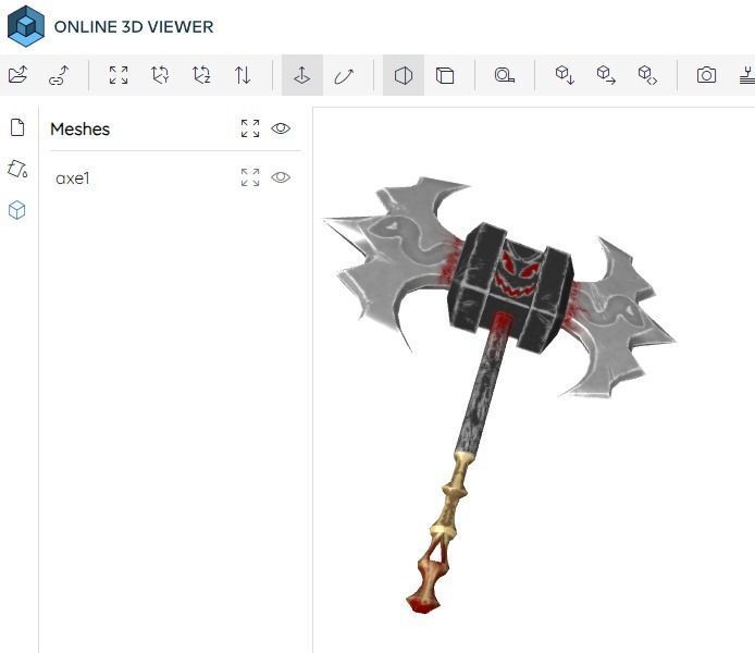 Evilish 2h Axe Low-poly 3D model_10