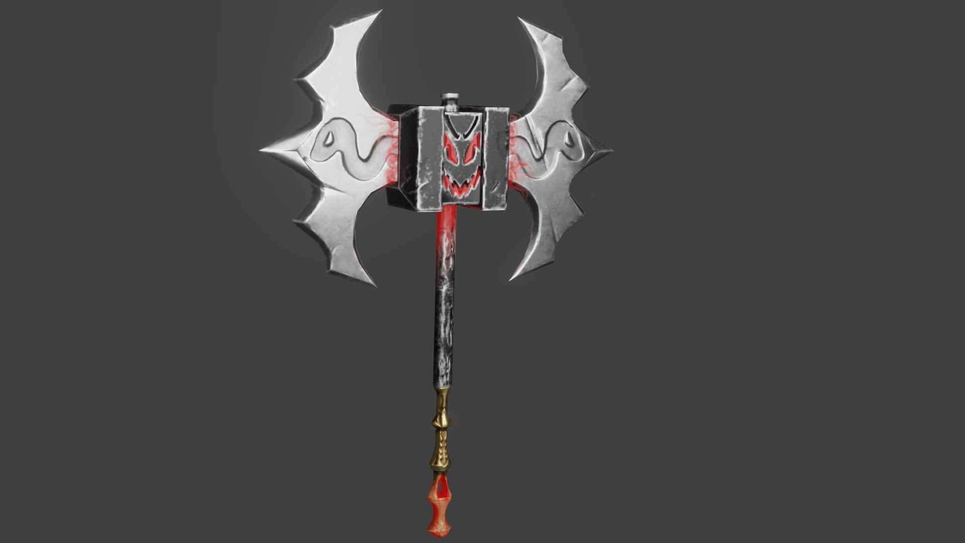 Evilish 2h Axe Low-poly 3D model_2