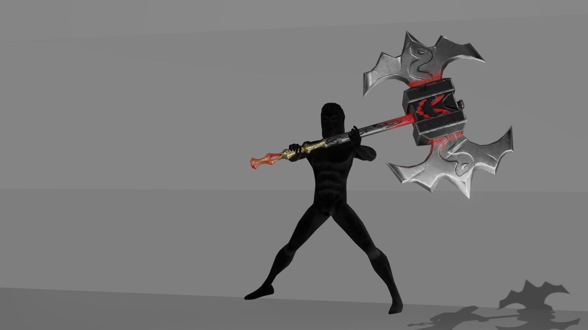 Evilish 2h Axe Low-poly 3D model_6