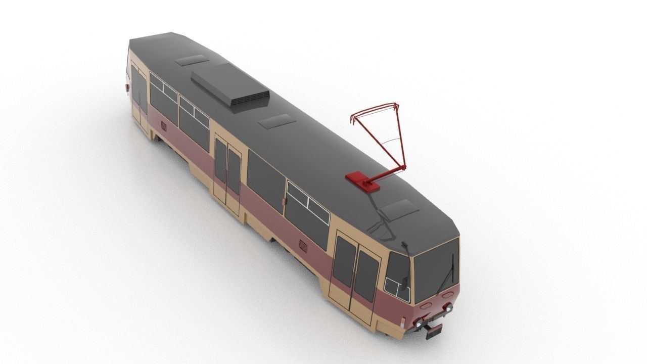 Tatra T6A5-3 Low Low-poly 3D model_8