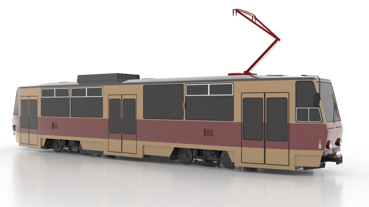 Tatra T6A5-3 Low Low-poly 3D model_7
