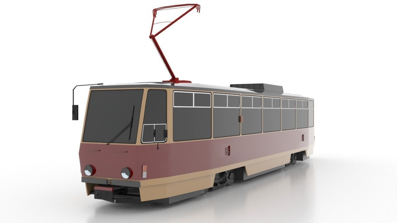 Tatra T6A5-3 Low Low-poly 3D model_1