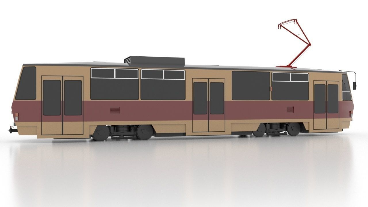 Tatra T6A5-3 Low Low-poly 3D model_6
