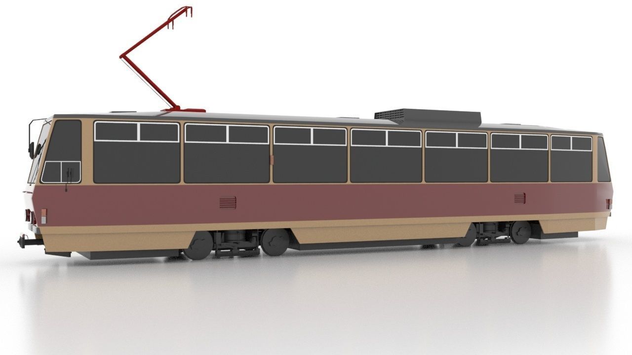 Tatra T6A5-3 Low Low-poly 3D model_2