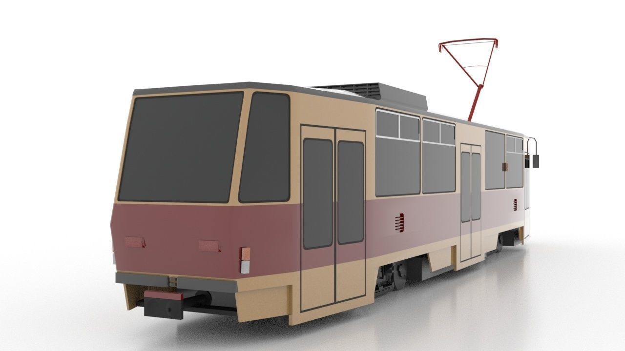 Tatra T6A5-3 Low Low-poly 3D model_5