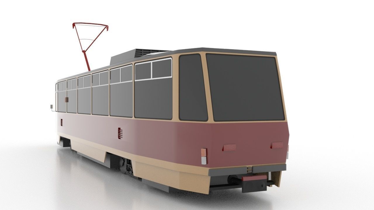 Tatra T6A5-3 Low Low-poly 3D model_4