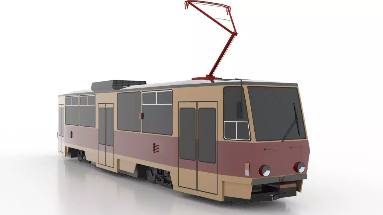 Tatra T6A5-3 Low Low-poly 3D model_0