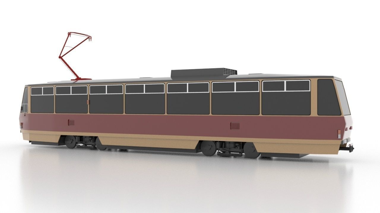 Tatra T6A5-3 Low Low-poly 3D model_3