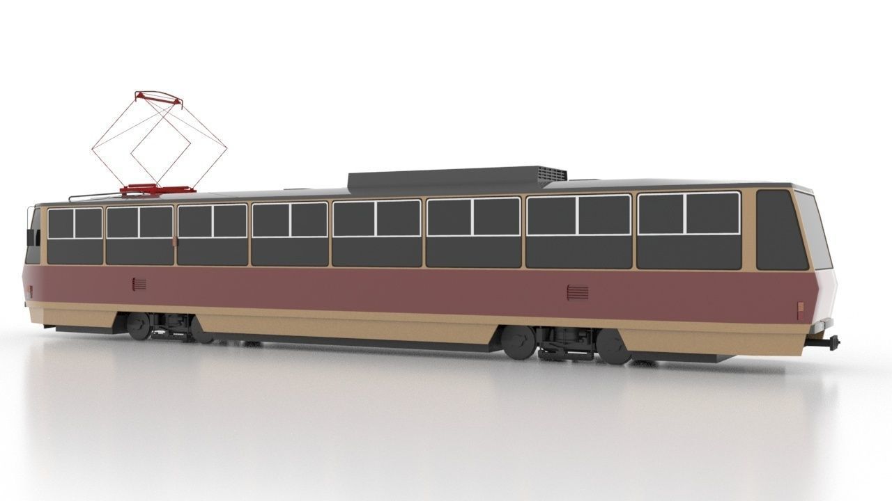 Tatra T6B5SU Low Low-poly 3D model_3