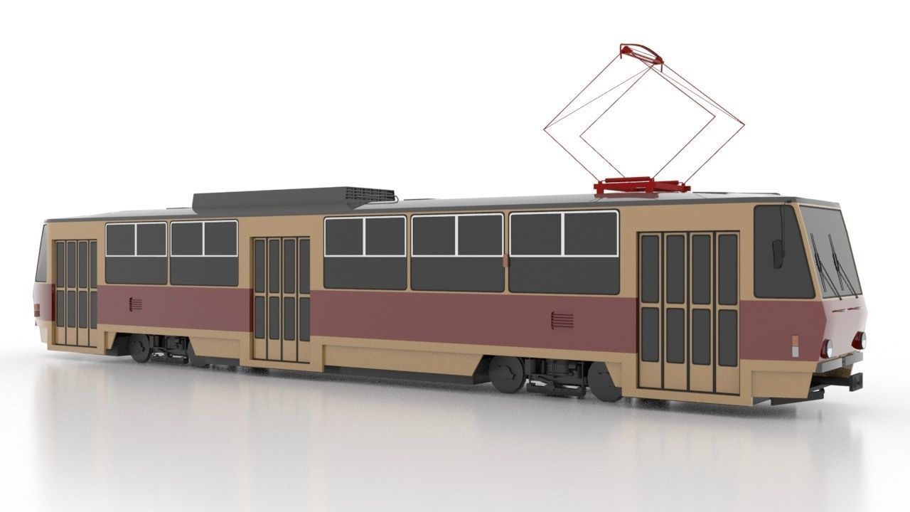 Tatra T6B5SU Low Low-poly 3D model_7