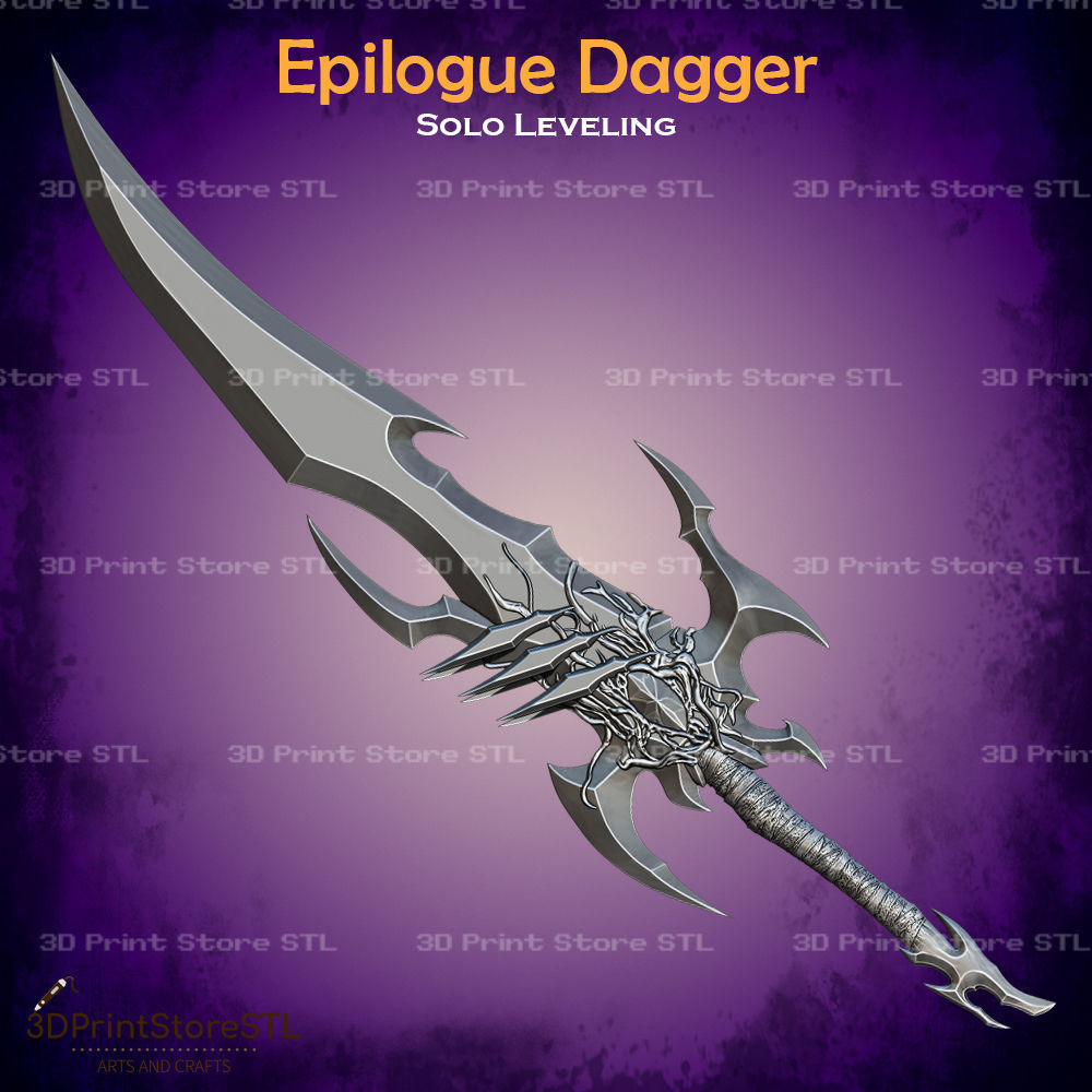 Epilogue Dagger Cosplay Solo Leveling - STL File 3D print model_1