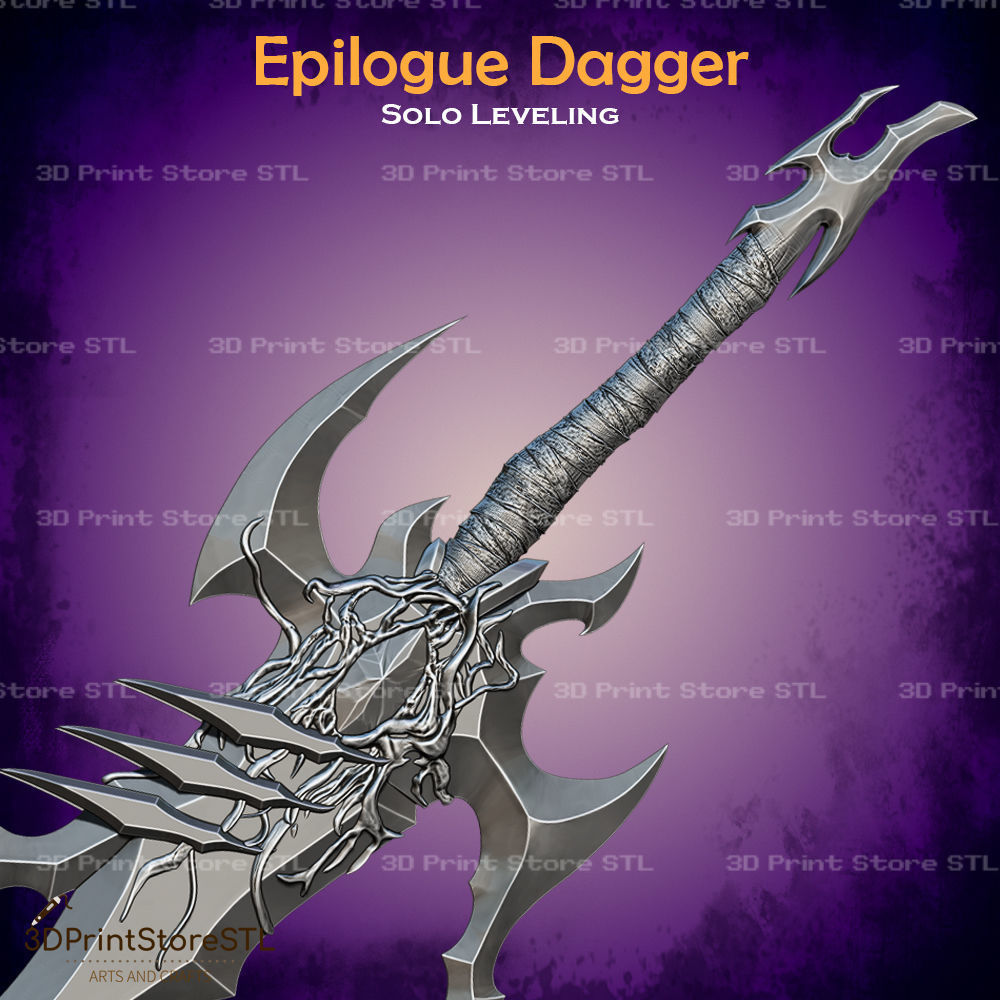 Epilogue Dagger Cosplay Solo Leveling - STL File 3D print model_2