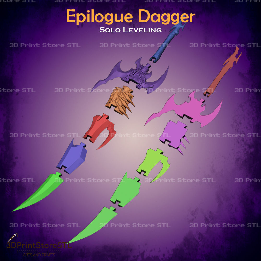 Epilogue Dagger Cosplay Solo Leveling - STL File 3D print model_3