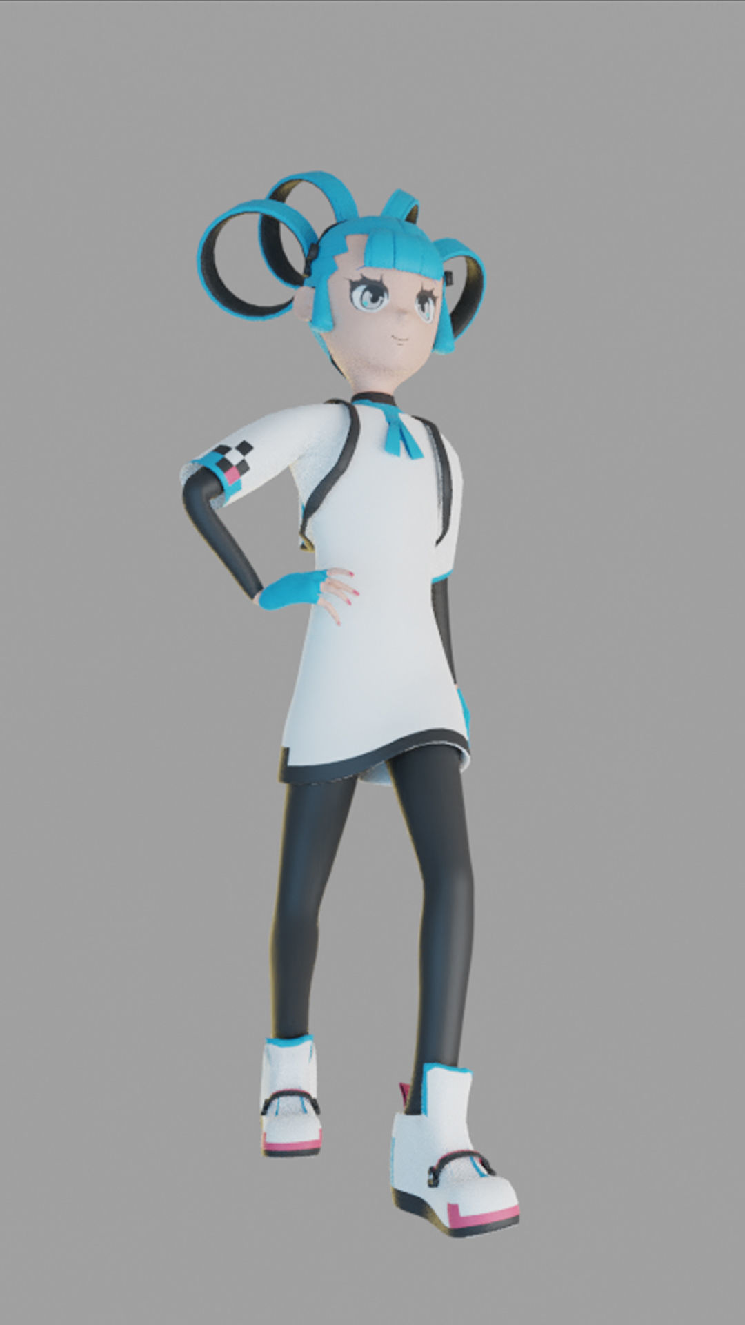 Godot Unofficial Mascot Sophia Low-poly 3D model_12