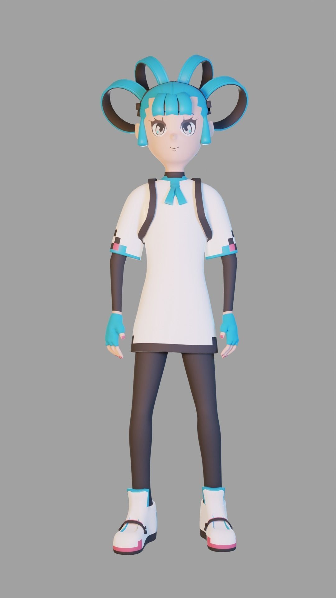 Godot Unofficial Mascot Sophia Low-poly 3D model_8