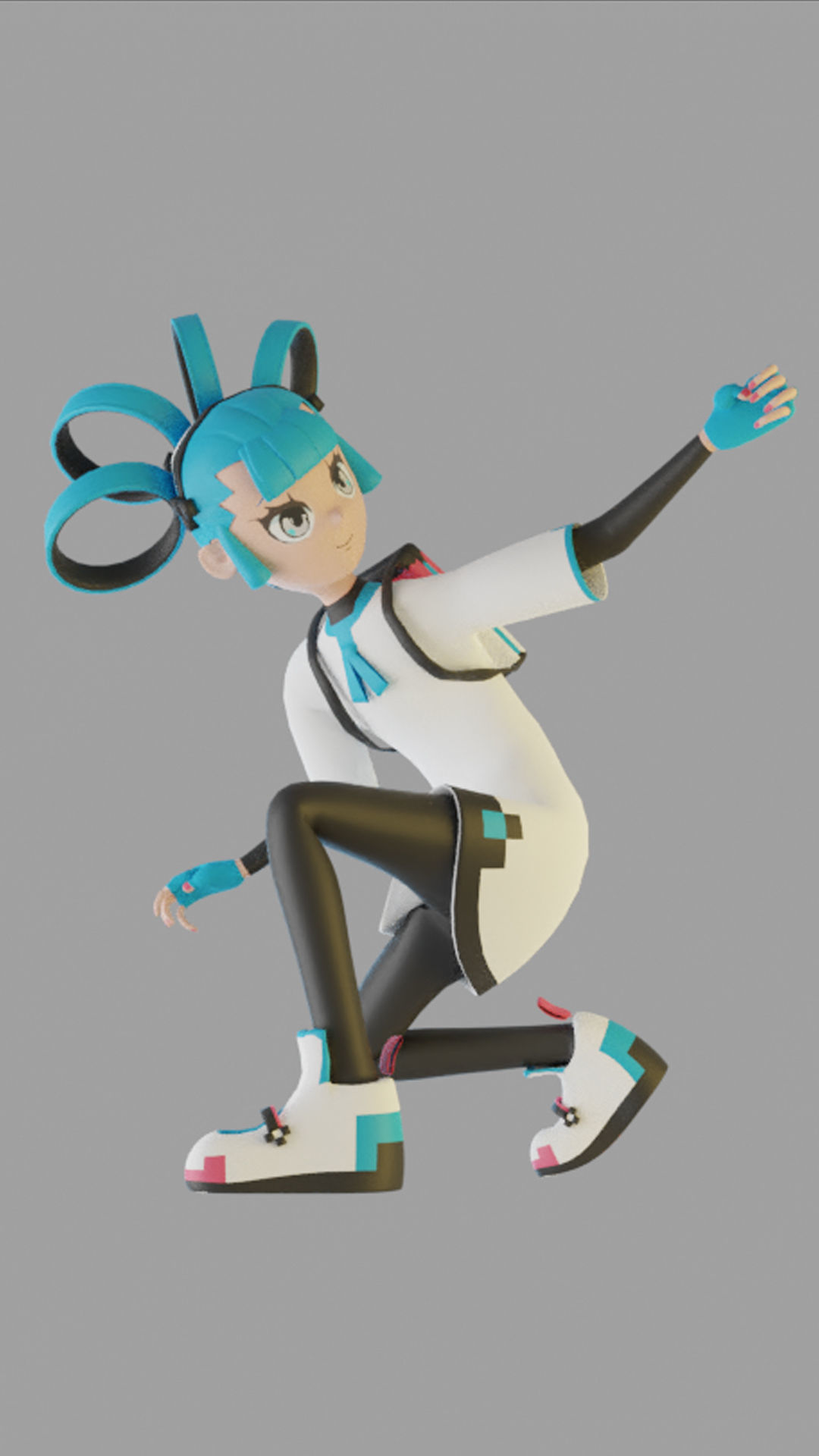 Godot Unofficial Mascot Sophia Low-poly 3D model_13