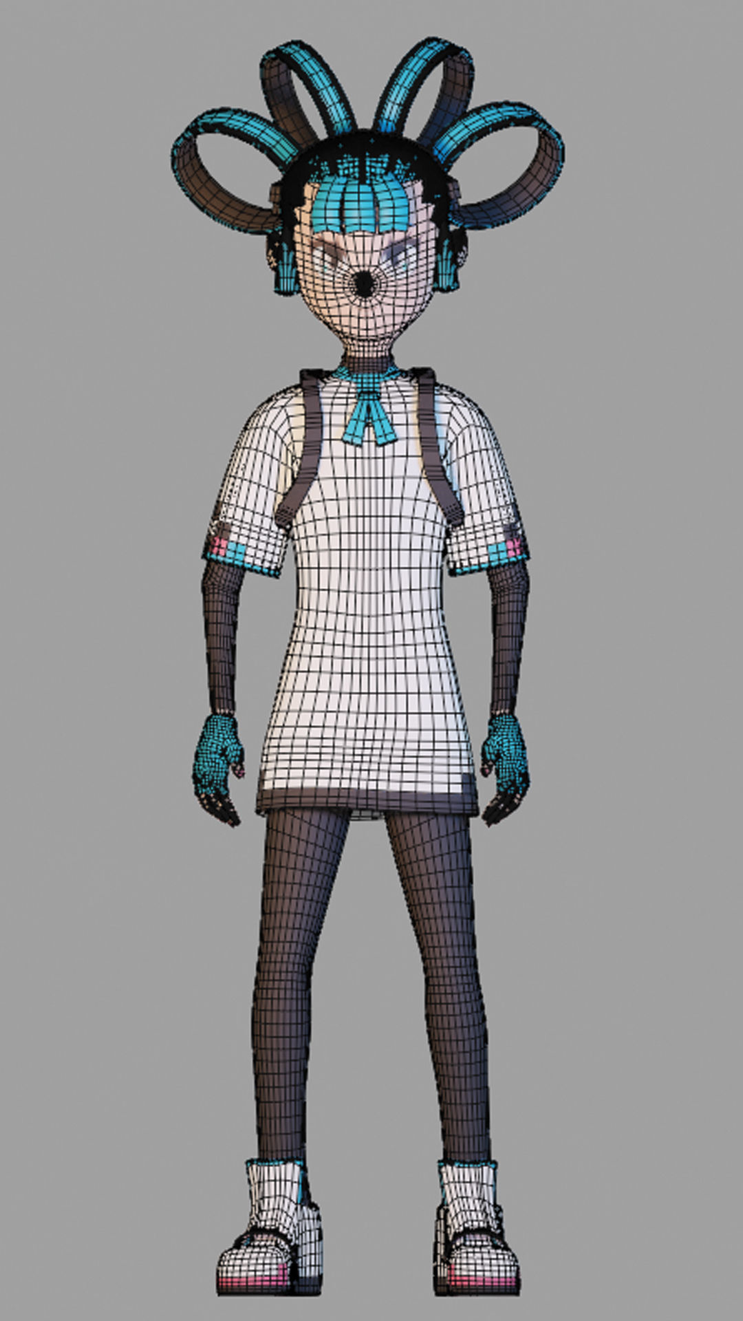 Godot Unofficial Mascot Sophia Low-poly 3D model_19