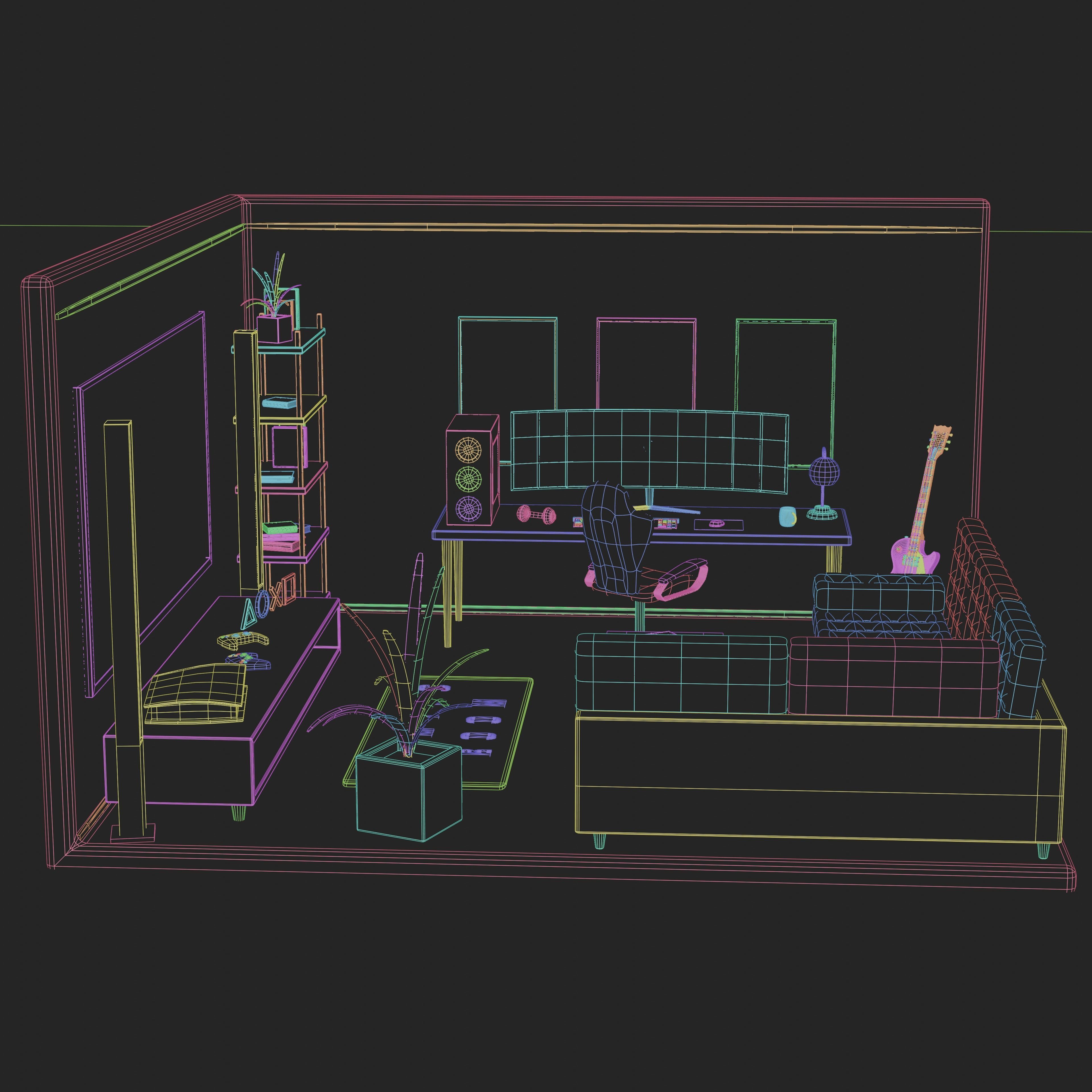 Gaming Room 3D model_9