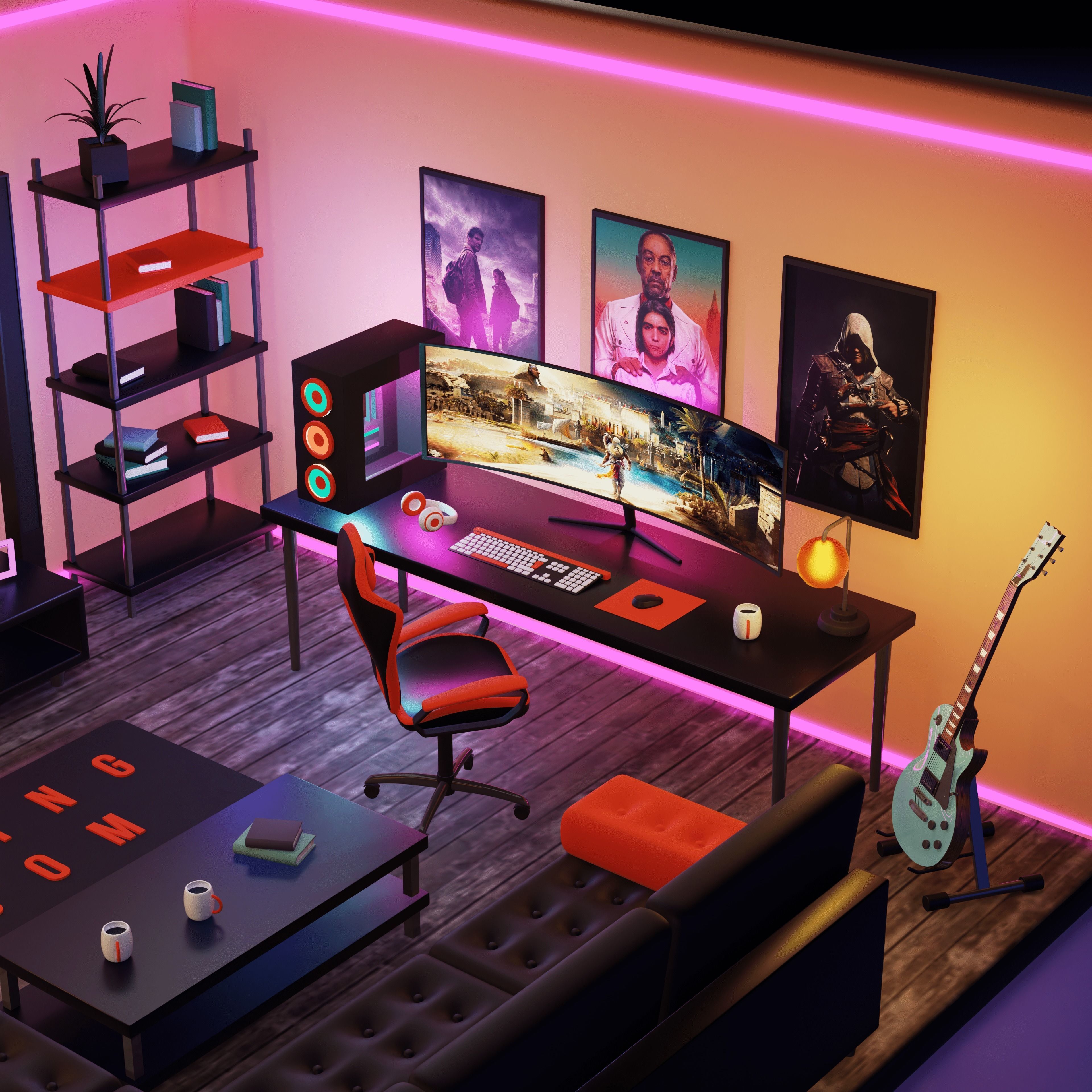 Gaming Room 3D model_10