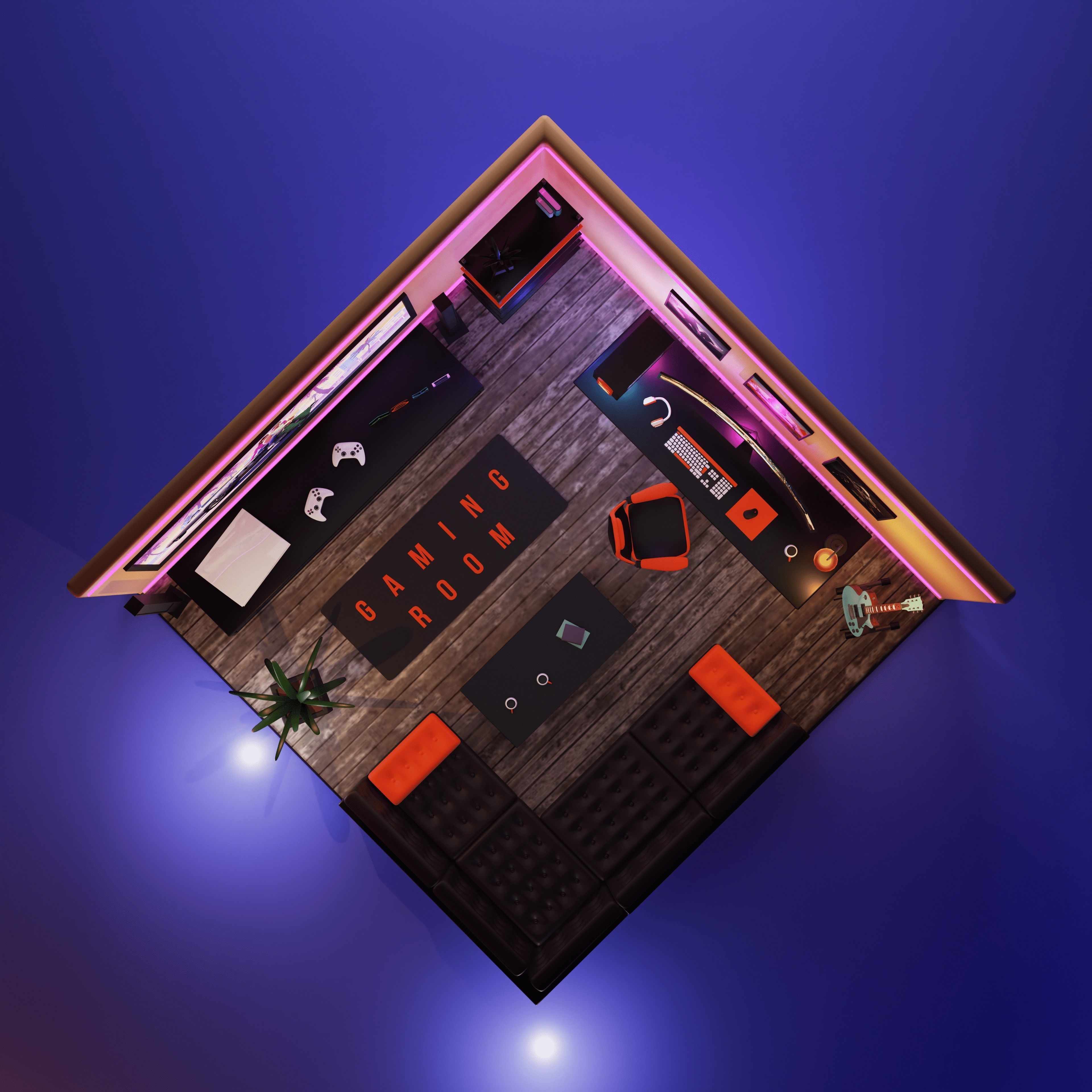 Gaming Room 3D model_4