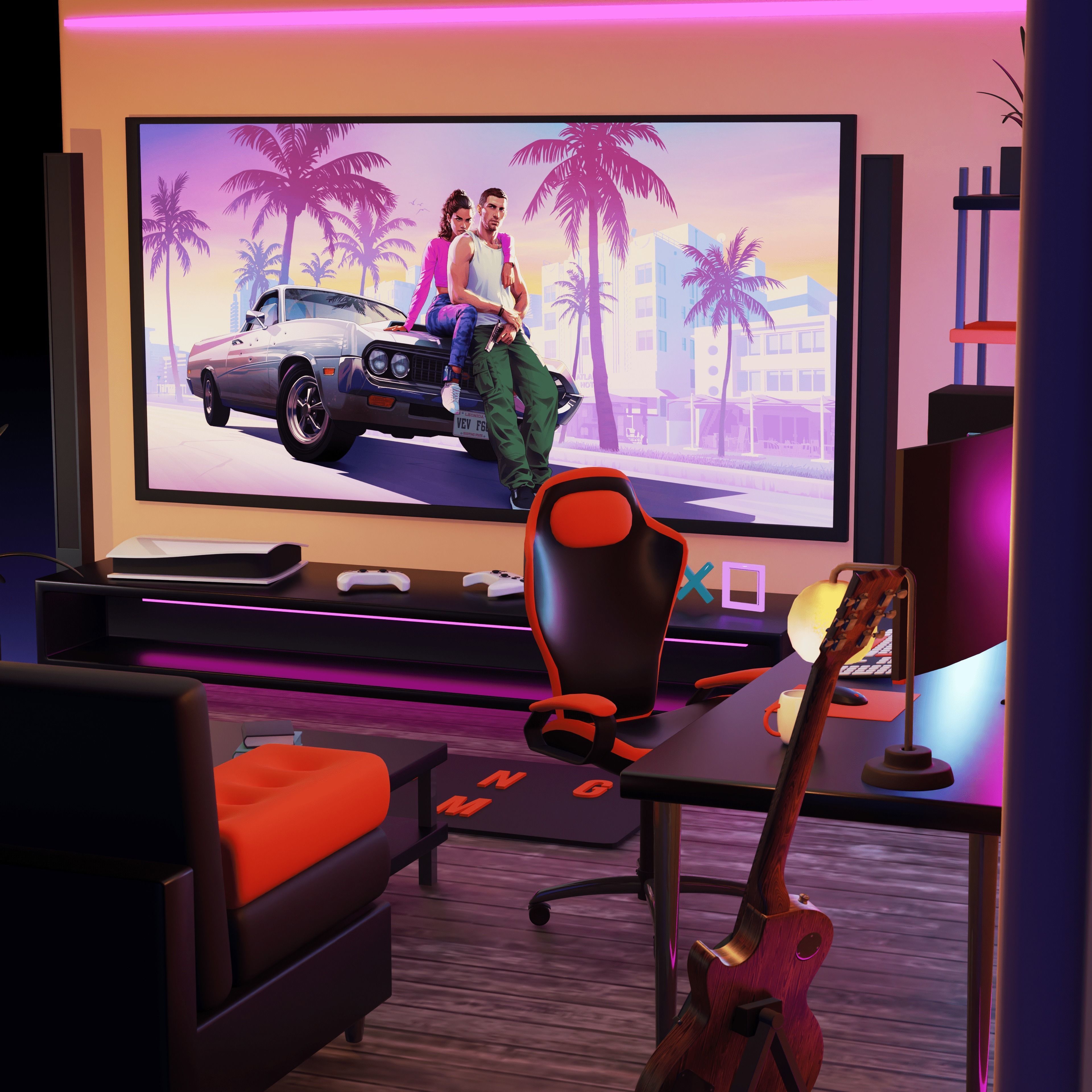 Gaming Room 3D model_11