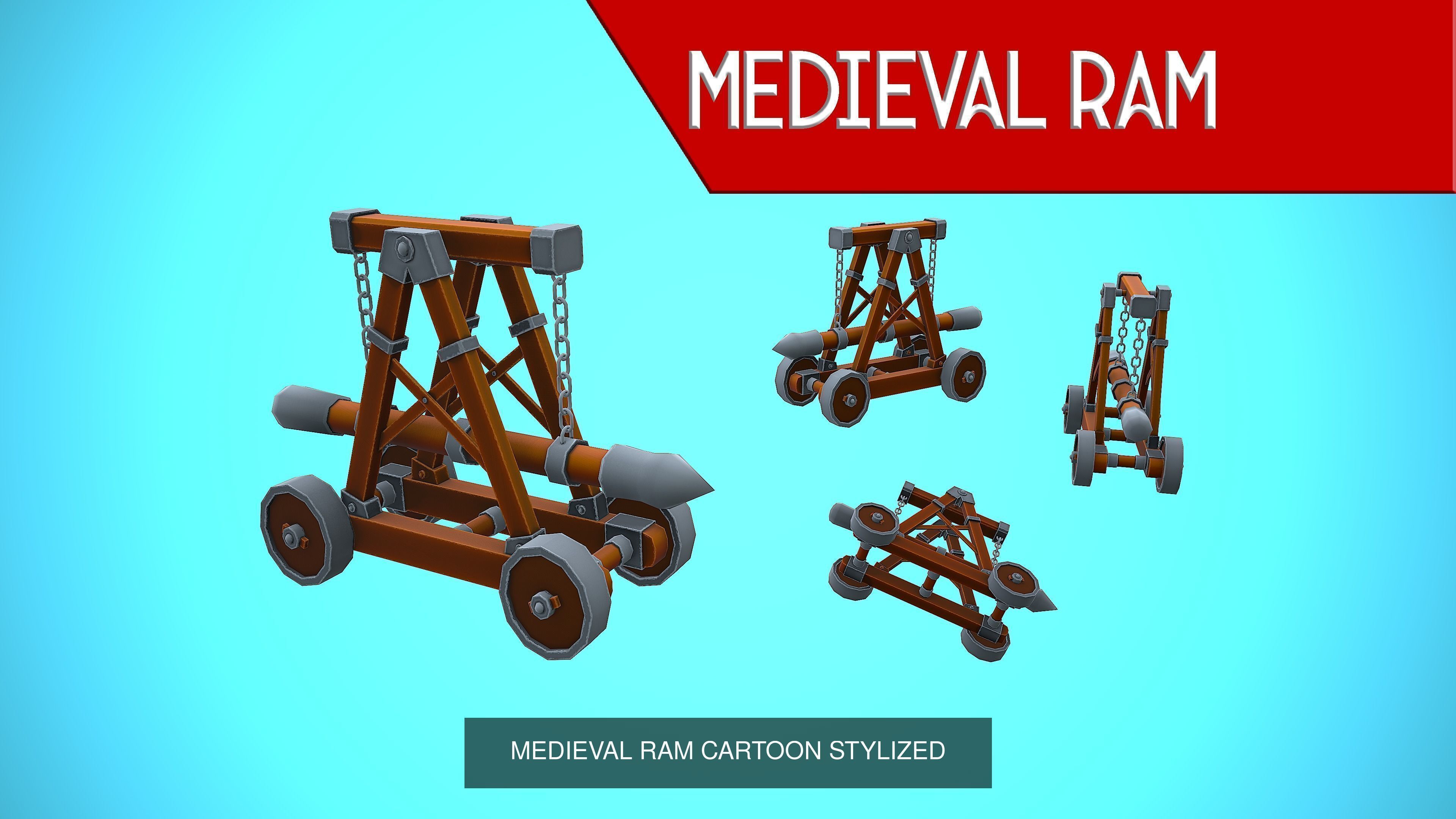 MEDIEVAL SET ASSETS CARTOON STYLIZED 3D Model Collection_11