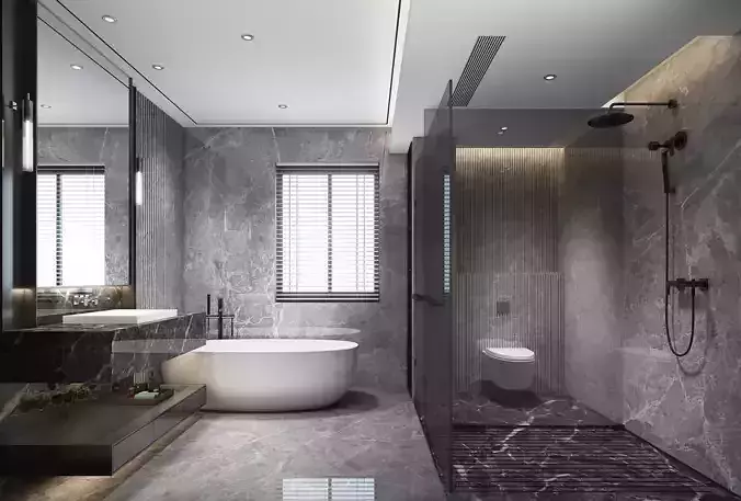 bathroom villa Modern Home decoration 3D model