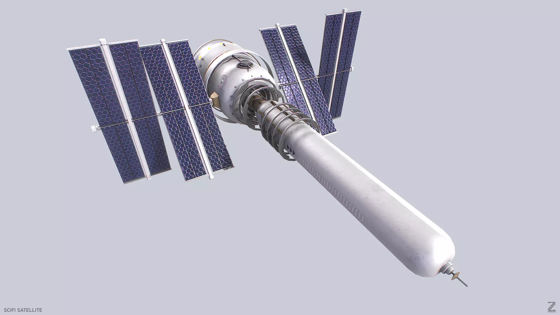 Sci fi Satellite Low-poly 3D model_0