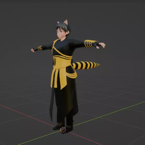 Rigged Neko 3D model_0