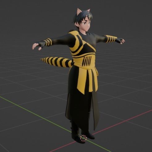 Rigged Neko 3D model_1