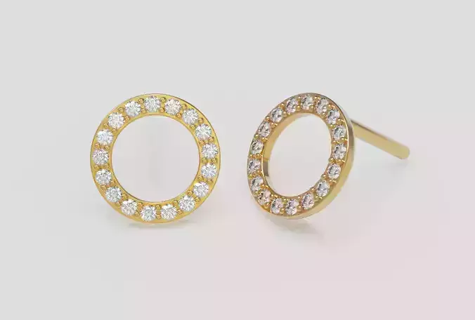 Woman earrings with gem for 3d print 3D print model