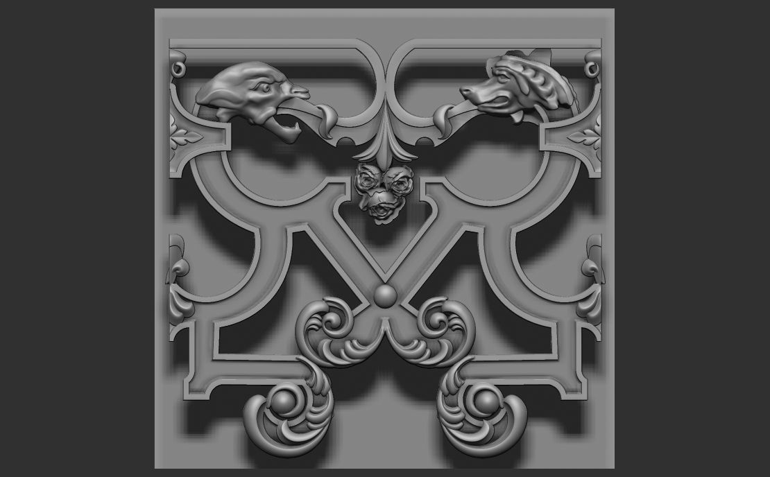 staircase castle ANTIQUE ornament 3D model_3