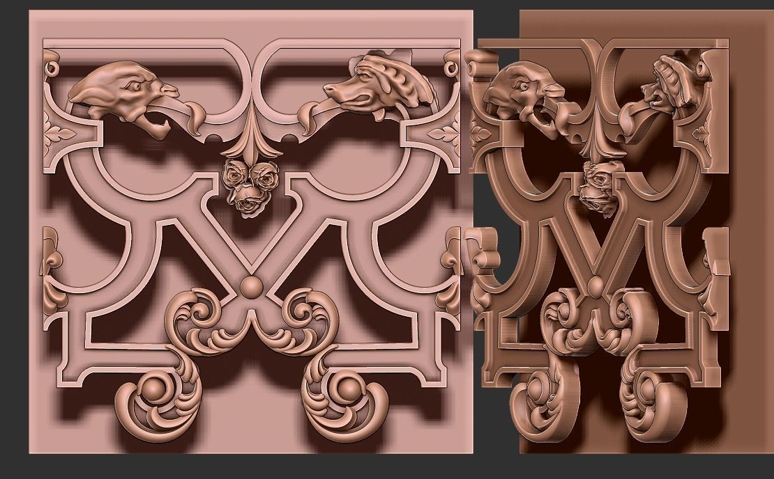 staircase castle ANTIQUE ornament 3D model_26