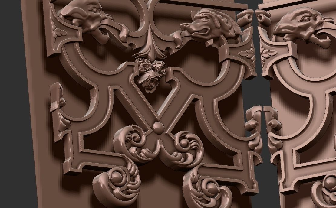 staircase castle ANTIQUE ornament 3D model_9