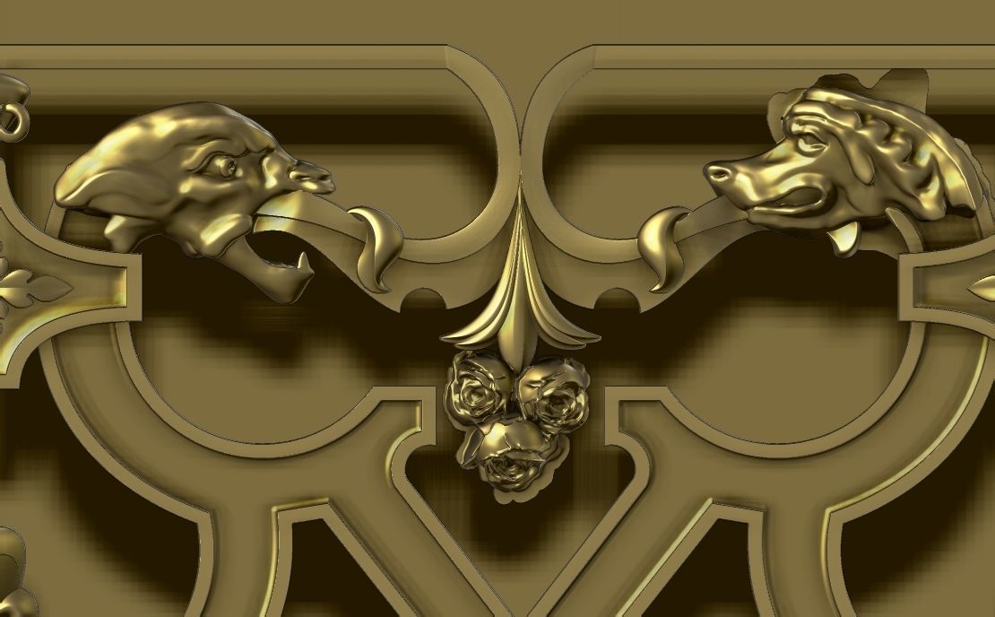 staircase castle ANTIQUE ornament 3D model_34