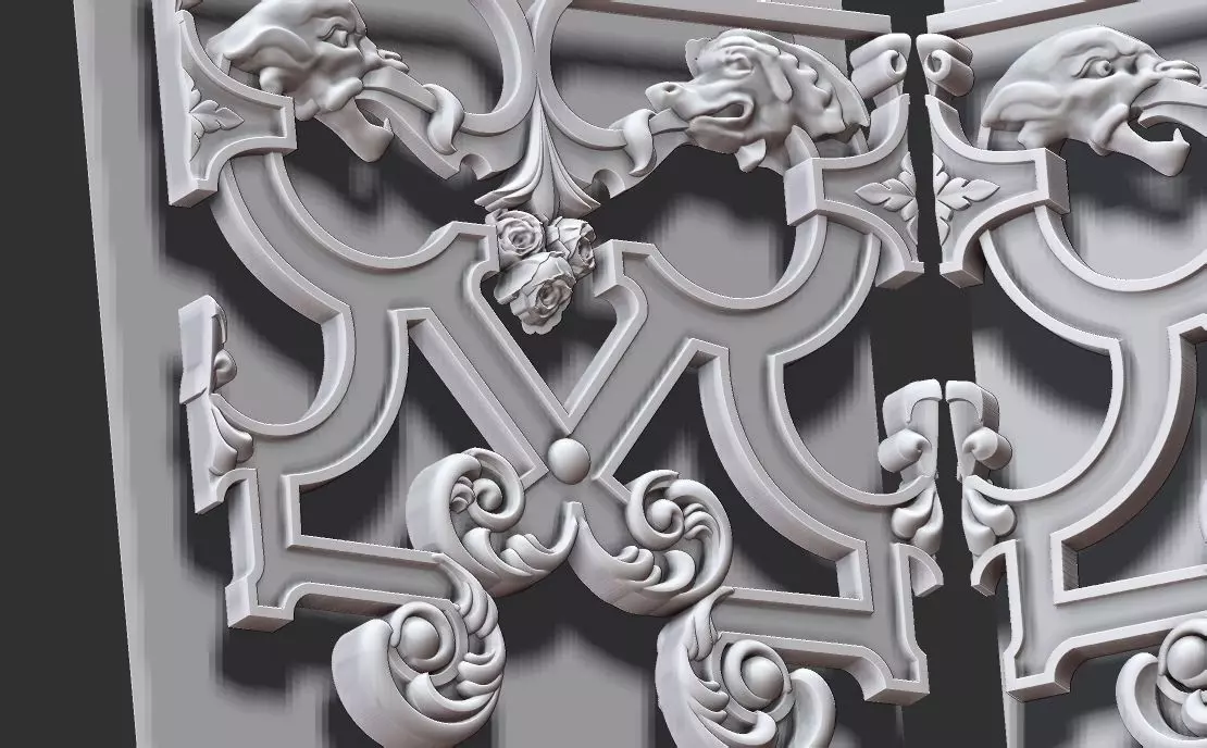 staircase castle ANTIQUE ornament 3D model_0