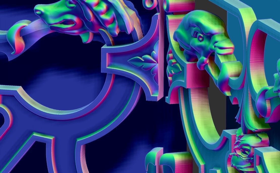 staircase castle ANTIQUE ornament 3D model_37