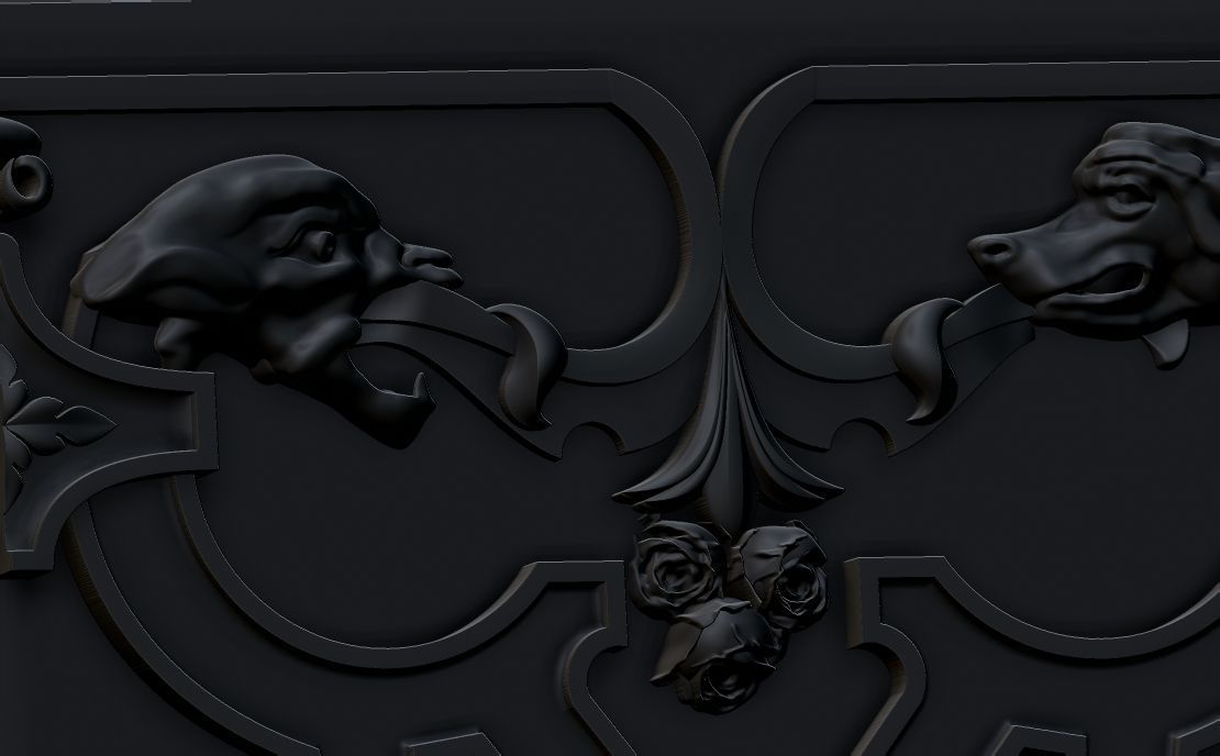 staircase castle ANTIQUE ornament 3D model_16